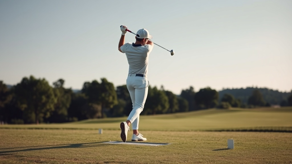 골프 티샷을 준비하는 골퍼와 티잉 그라운드의 모습